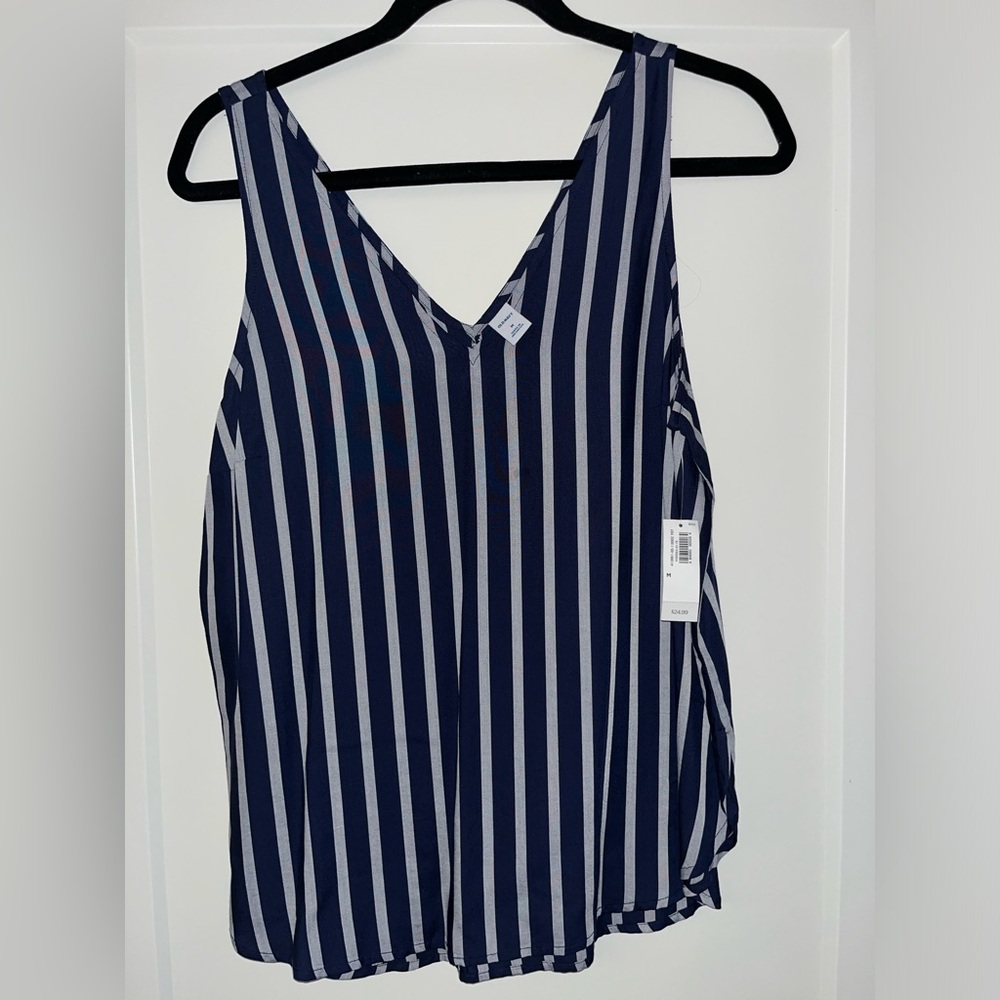 Old navy business casual top, grey and navy striped, new with tags!